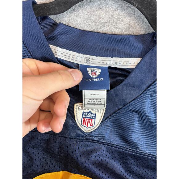 Reebok NFL Aaron Rodgers #12 Packers Throwback Jersey Shirt Mens Size 46 Blue - Picture 7 of 9